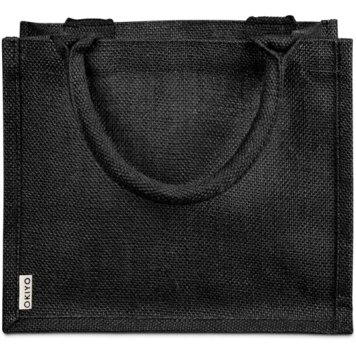 Okiyo Miyag Midi Jute Gift Bag Black Close Up